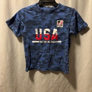 Kids USA Graphic Tee - Blue Camo